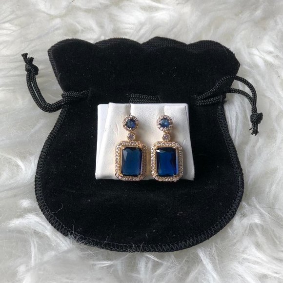 Sapphire Drop Earrings - Picture 7 of 8